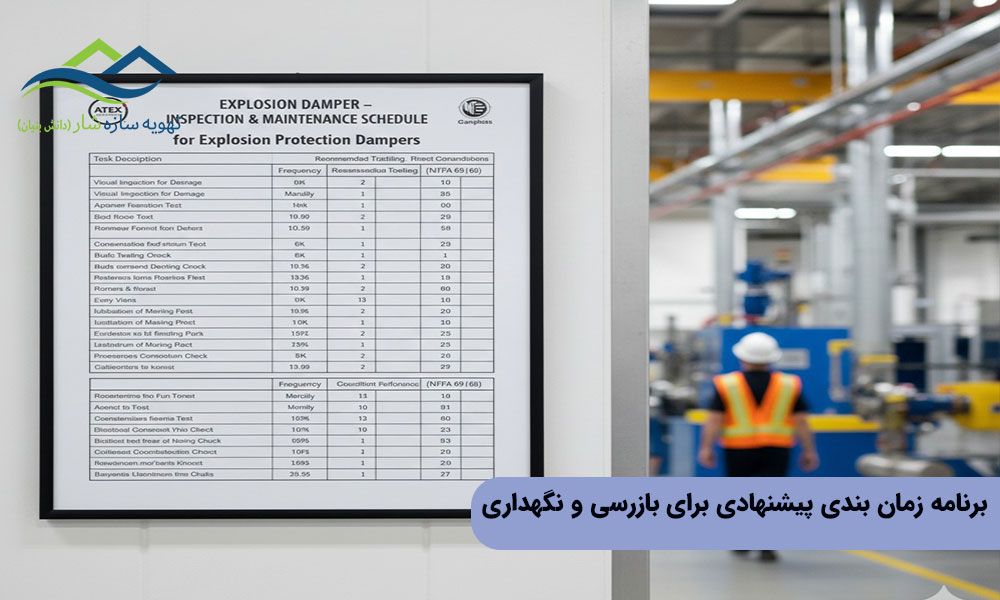 برنامه زمان ‌بندی پیشنهادی برای بازرسی و نگهداری دریچه ضد انفجار 