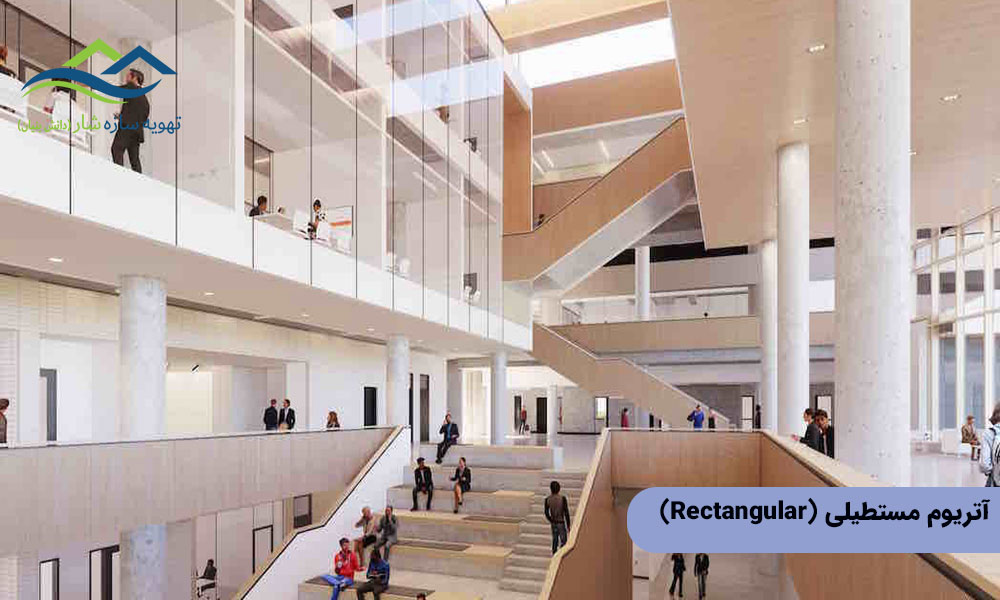تأثیر ابعاد آتریوم بر تهویه و جریان هوا و آتریوم مستطیلی