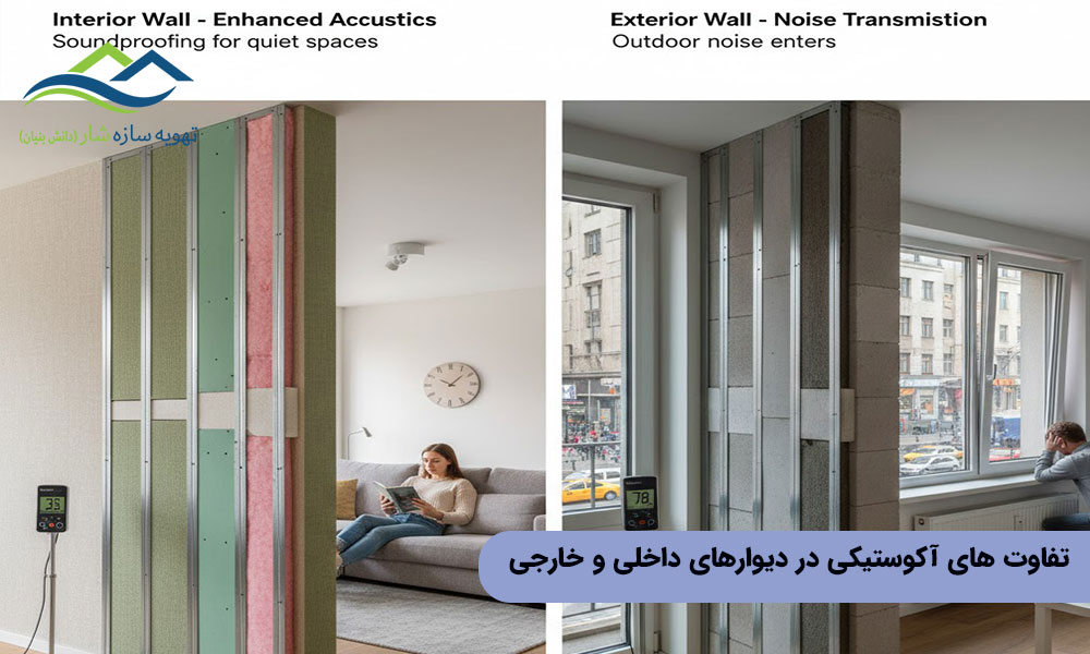 تفاوت های آکوستیکی در دیوارهای داخلی و خارجی