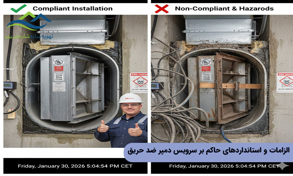 الزامات و استانداردهای حاکم بر سرویس دمپر ضد حریق 