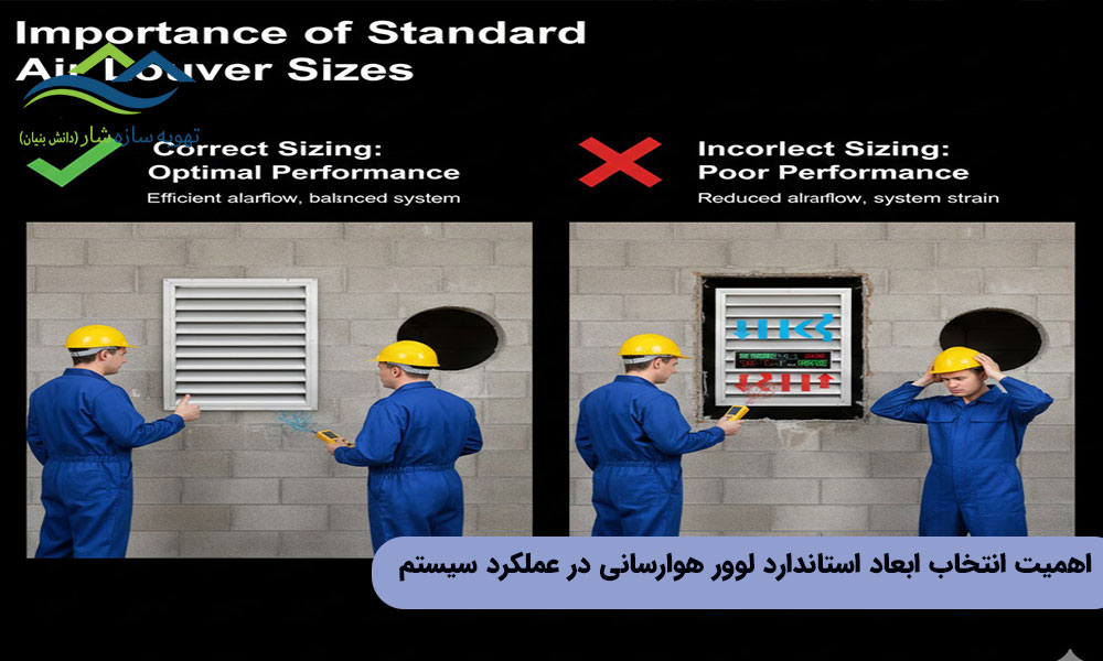 اهمیت انتخاب ابعاد استاندارد لوور هوارسانی در عملکرد سیستم